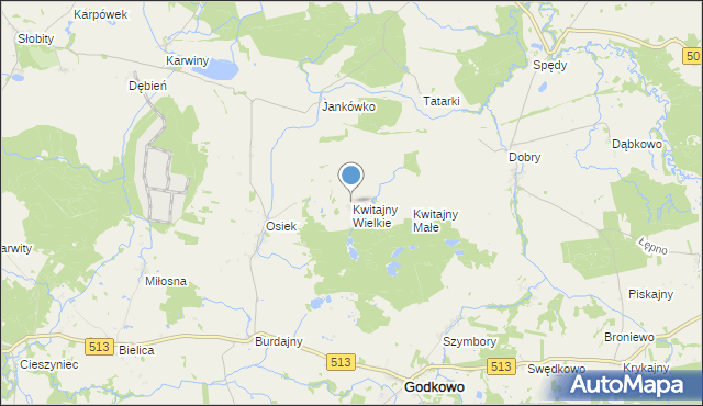 mapa Kwitajny Wielkie, Kwitajny Wielkie na mapie Targeo